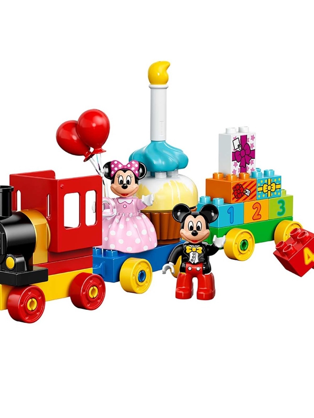 Duplo Lego Mickey Mouse Birthday Train Playset - Red, Yellow, Blue